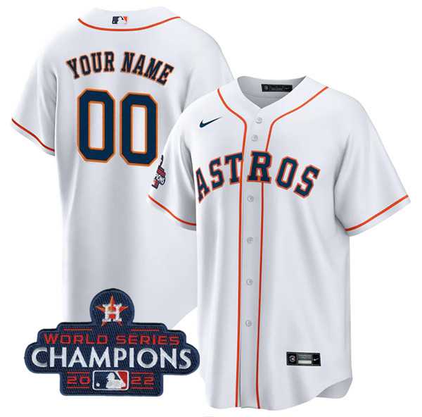 Men%27s Houston Astros Active Player Custom White 2022 World Series Champions Cool Base Stitched Baseball Jersey